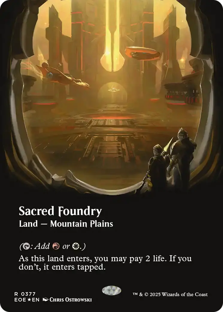 Sacred Foundry (Borderless) (Galaxy Foil) [Edge Of Eternities] 1