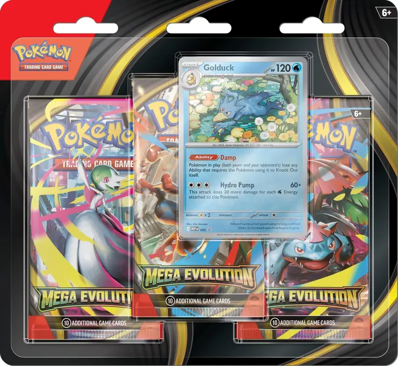 Scarlet & Violet: Mega Evolution - 3 Pack Blister (Golduck) 1
