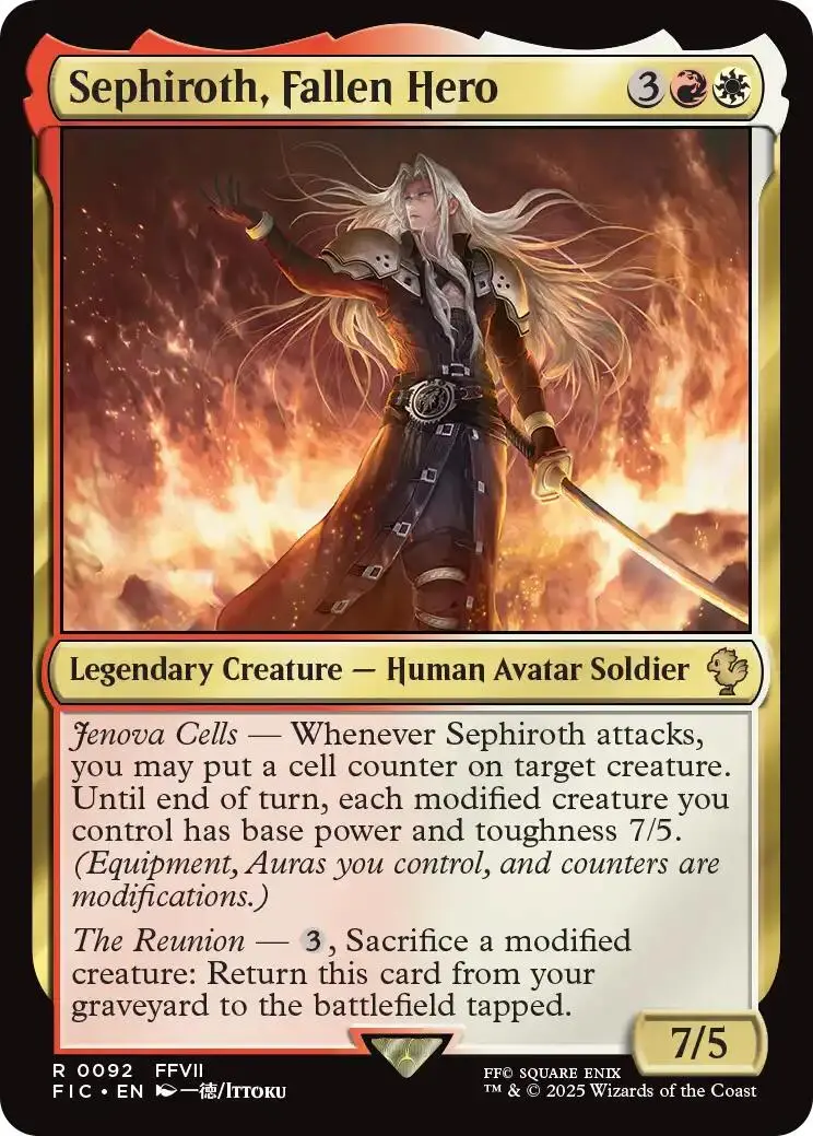 Sephiroth, Fallen Hero (Surge Foil) [Final Fantasy Commander] 1