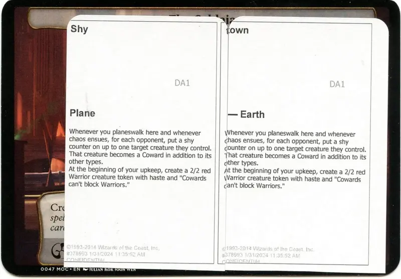 Shy Town (Black Lotus Unknown Planechase) [Oversize Cards] 1