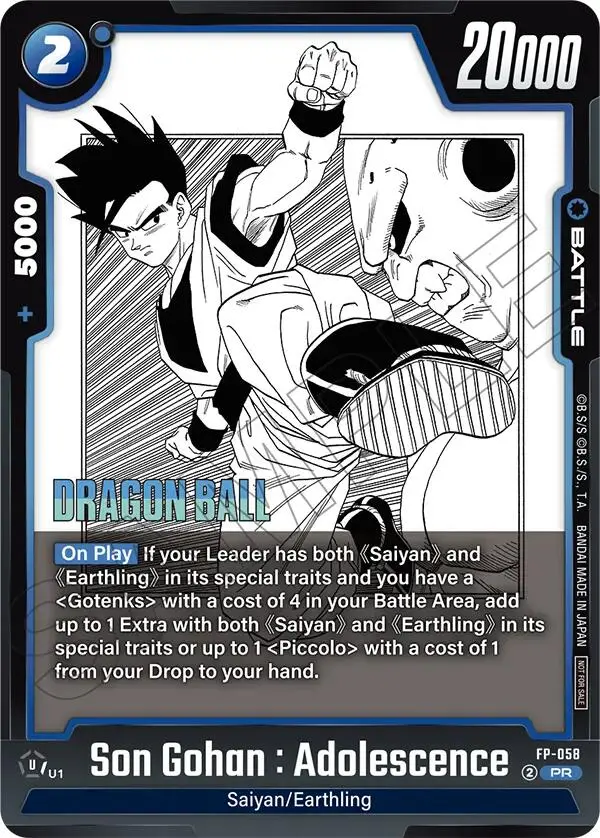 Son Gohan : Adolescence (Fp-058) [Fusion World Tournament Cards] 1