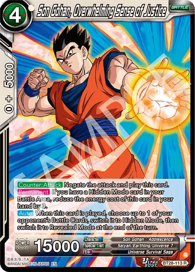 Son Gohan, Overwhelming Sense Of Justice (Bt28-113) [Prismatic Clash] 1