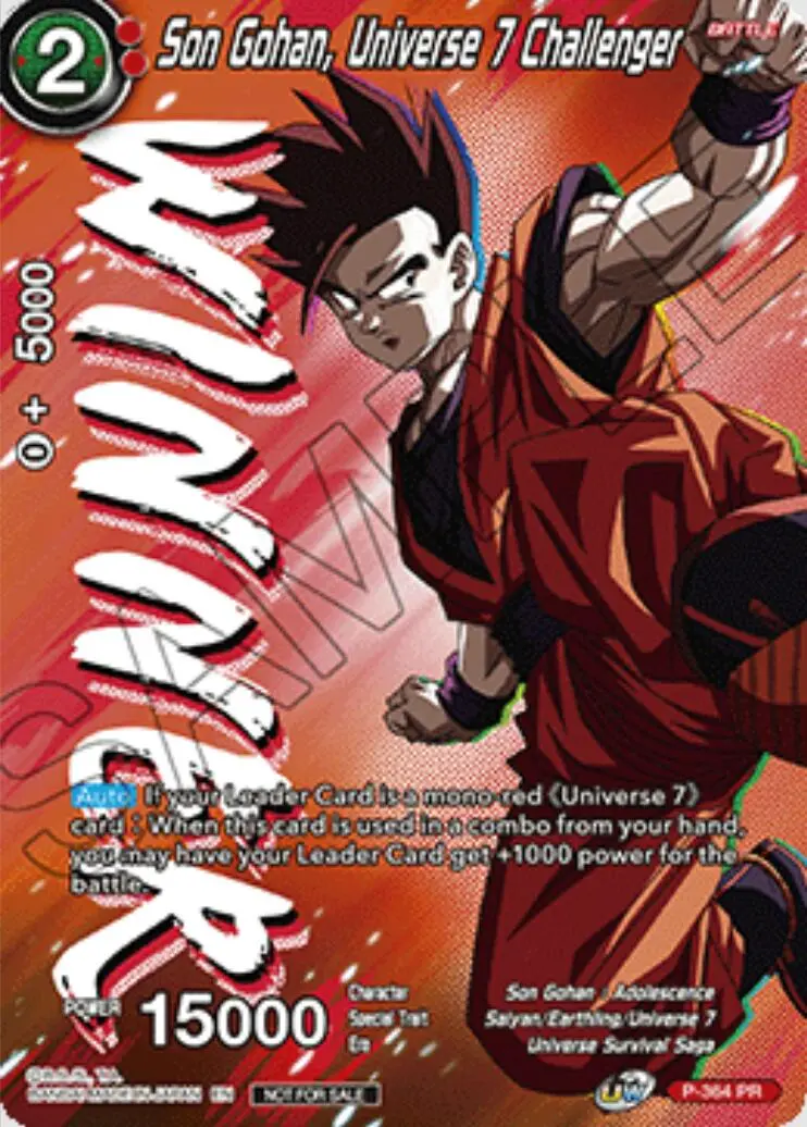 Son Gohan, Universe 7 Challenger (Ultra-Bout Series Tournament Pack Vol.1) (Winner) (P-364) [Tournament Promotion Cards] 1