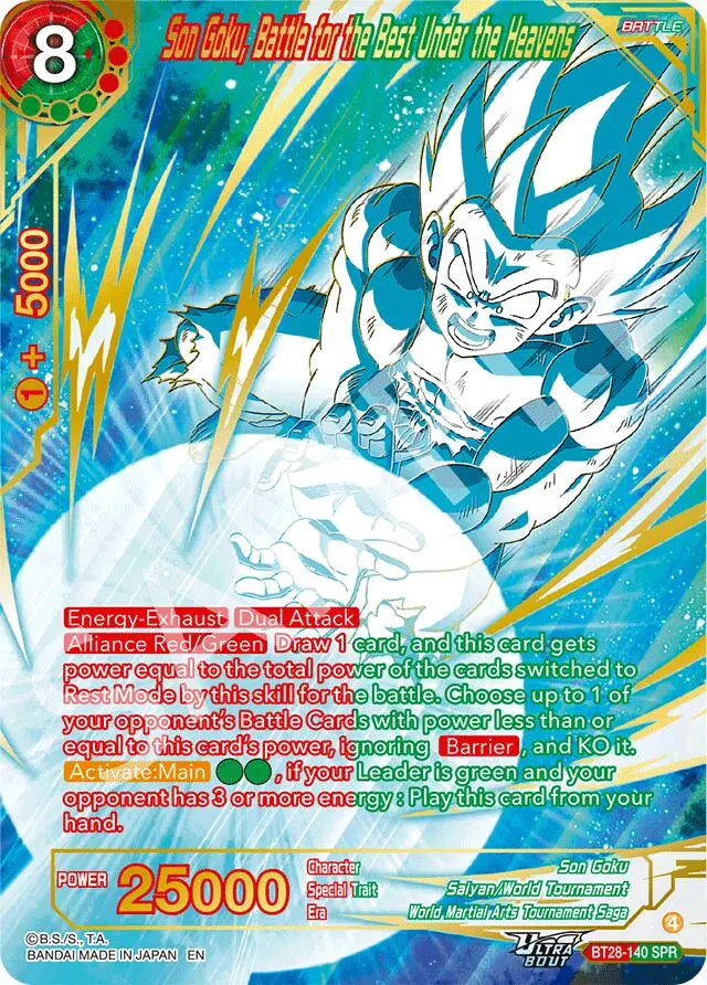 Son Goku, Battle For The Best Under The Heavens (Spr) (Bt28-140) [Prismatic Clash] 1