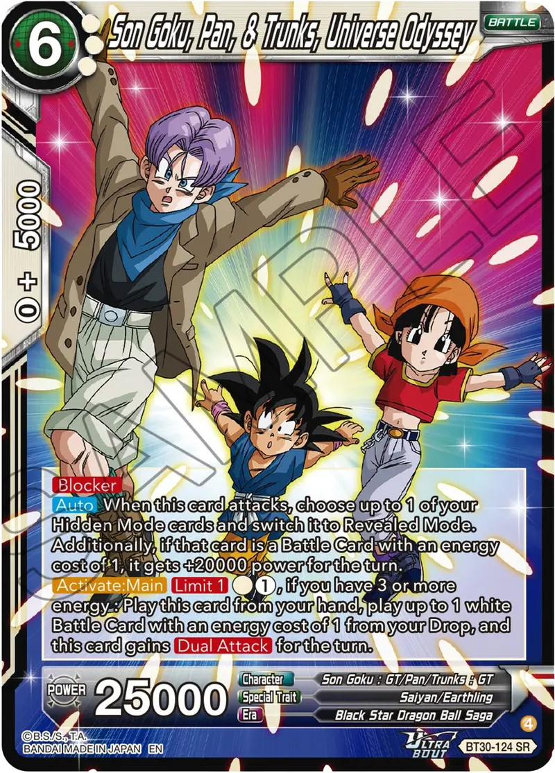 Son Goku, Pan, & Trunks, Universe Odyssey (Bt30-124) [Three Glorious Fighters] 1