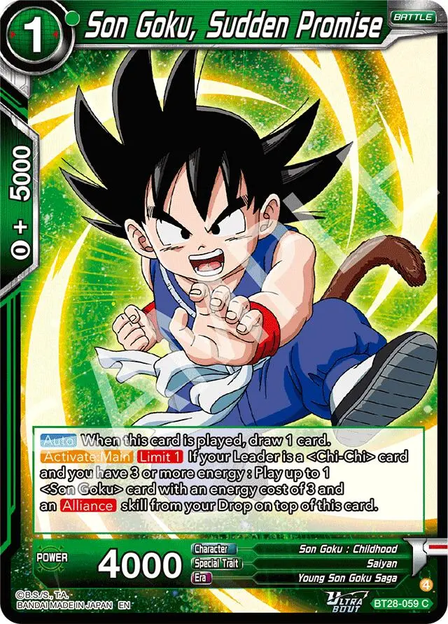 Son Goku, Sudden Promise (Bt28-059) [Prismatic Clash] 1