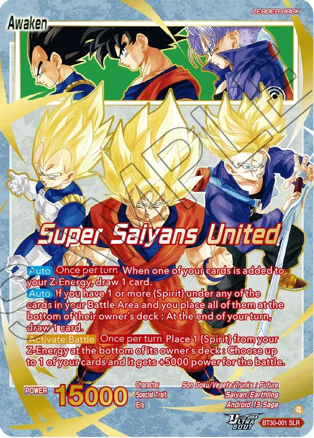 Son Goku, Vegeta, & Trunks // Super Saiyans United (Slr) (Bt30-001) [Three Glorious Fighters] 1