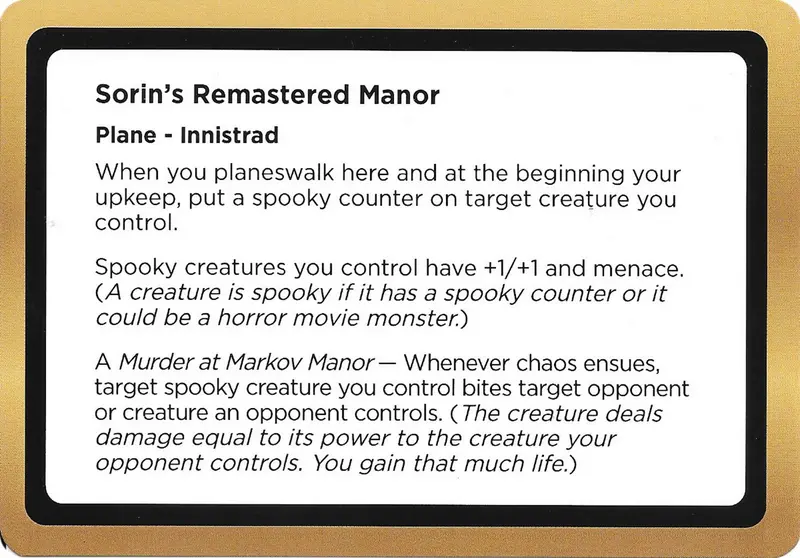 Sorin's Remastered Manor (Black Lotus Unknown Planechase) [Oversize Cards] 1