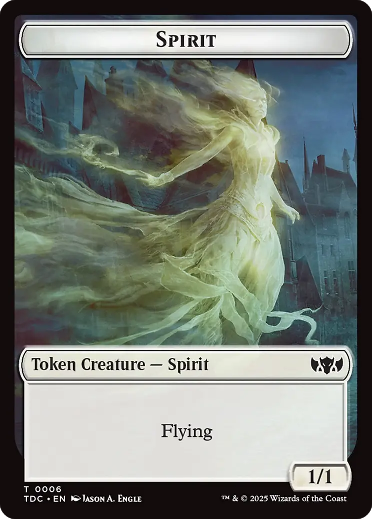 Spirit // Treasure Double-Sided Token [Tarkir: Dragonstorm Commander Tokens] 1