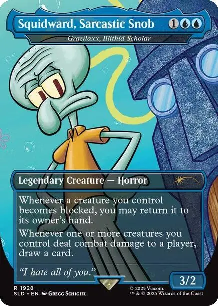 Squidward, Sarcastic Snob - Grazilaxx, Illithid Scholar [Secret Lair Drop Series] 1