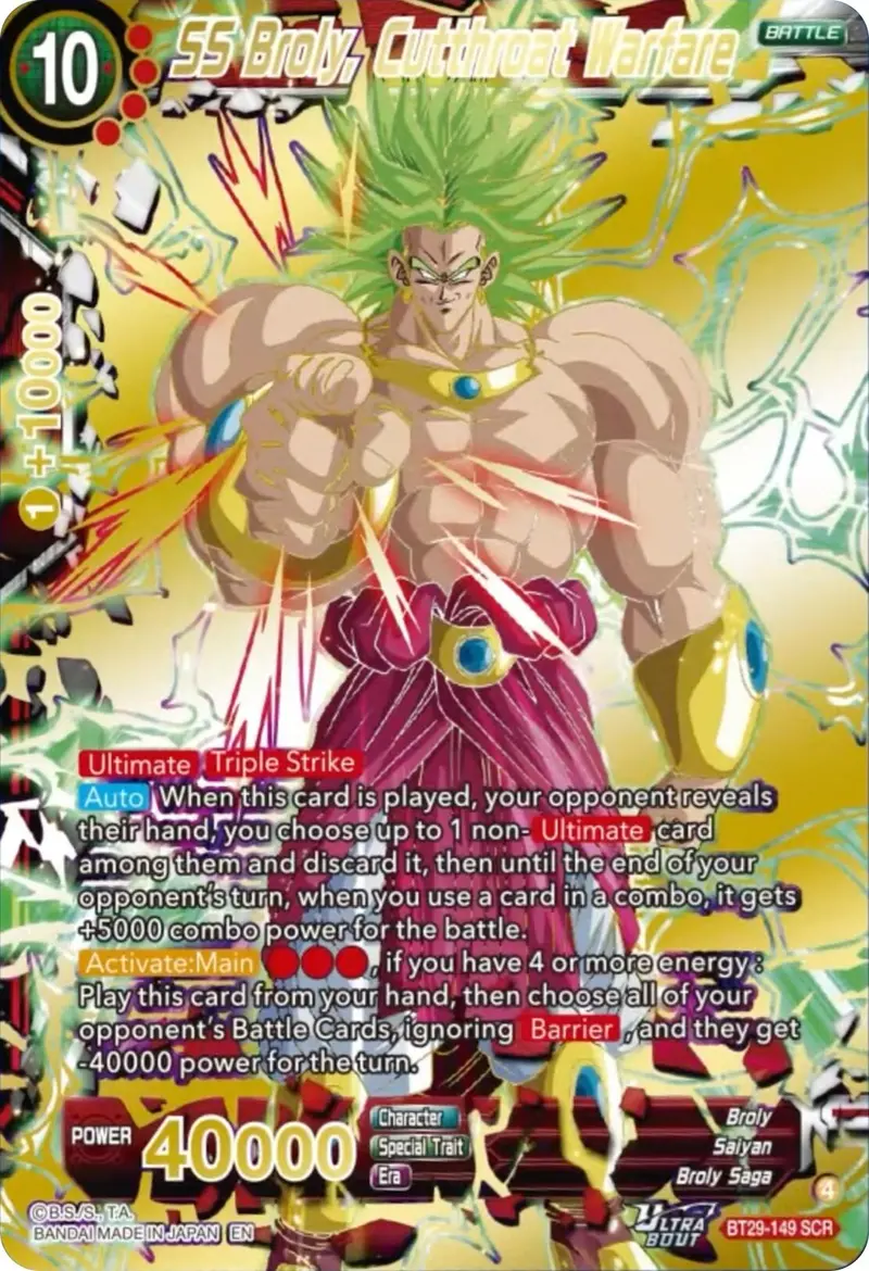 Ss Broly, Cutthroat Warfare (Bt29-149) [Fearsome Rivals] 1