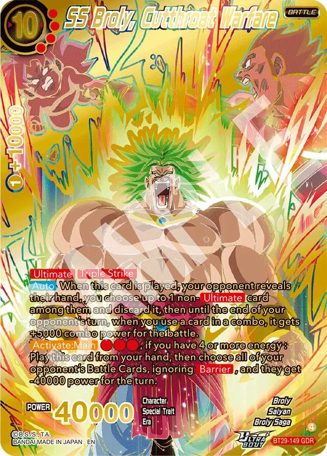 Ss Broly, Cutthroat Warfare (Gdr) (Bt29-149) [Fearsome Rivals] 1