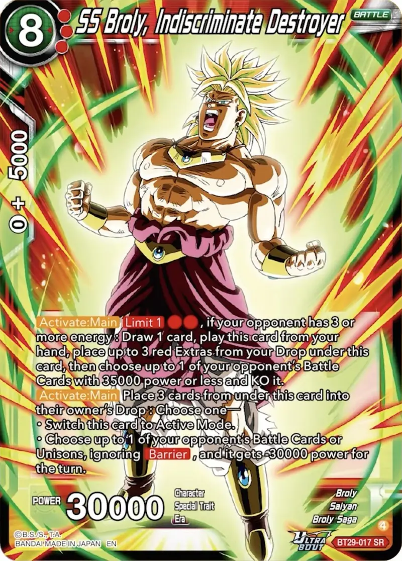 Ss Broly, Indiscriminate Destroyer (Bt29-017) [Fearsome Rivals] 1
