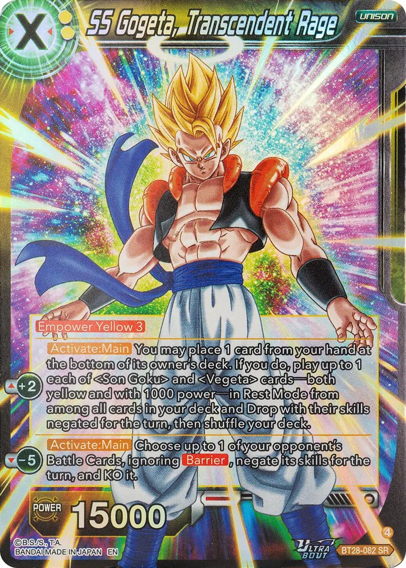Ss Gogeta, Transcendent Rage (Bt28-082) [Prismatic Clash] 1
