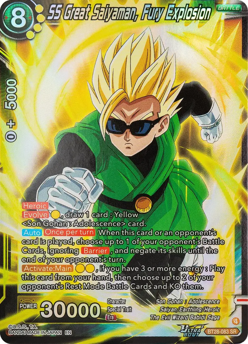 Ss Great Saiyaman, Fury Explosion (Bt28-083) [Prismatic Clash] 1