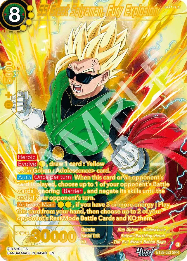 Ss Great Saiyaman, Fury Explosion (Spr) (Bt28-083) [Prismatic Clash] 1