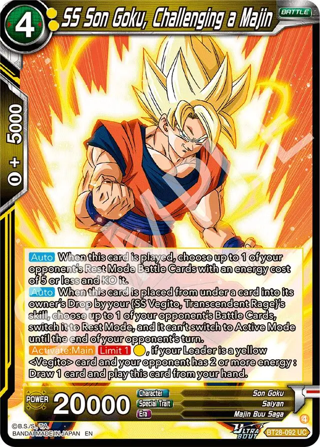 Ss Son Goku, Challenging A Majin (Bt28-092) [Prismatic Clash] 1