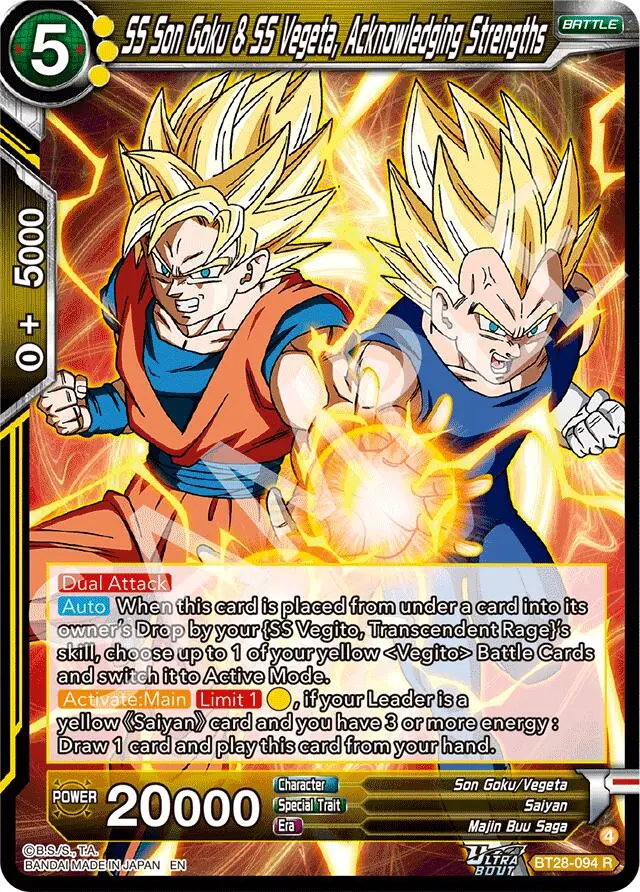 Ss Son Goku & Ss Vegeta, Acknowledging Strengths (Bt28-094) [Prismatic Clash] 1