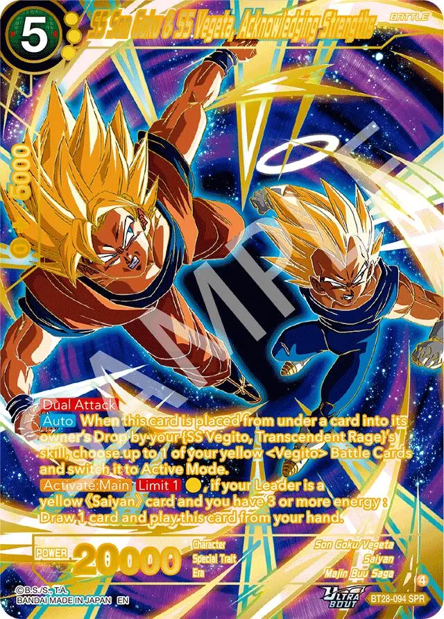 Ss Son Goku & Ss Vegeta, Acknowledging Strengths (Spr) (Bt28-094) [Prismatic Clash] 1
