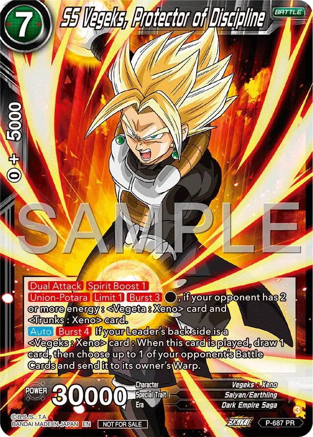 Ss Vegeks, Protector Of Discipline (Zenkai Series Tournament Pack Vol.12) (P-687) [Tournament Promotion Cards] 1