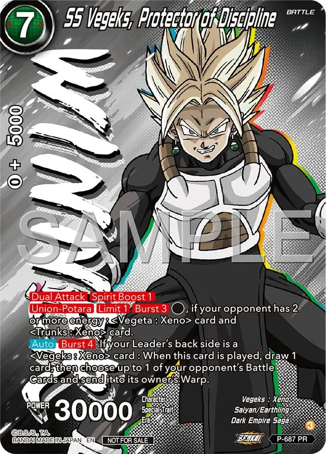 Ss Vegeks, Protector Of Discipline (Zenkai Series Tournament Pack Vol.12) (Winner) (P-687) [Tournament Promotion Cards] 1