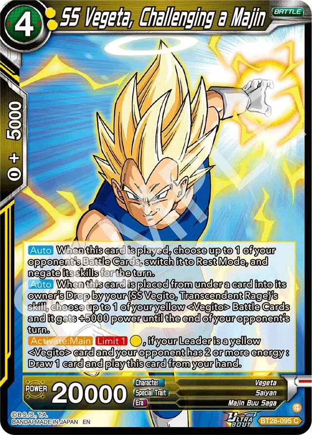 Ss Vegeta, Challenging A Majin (Bt28-095) [Prismatic Clash] 1