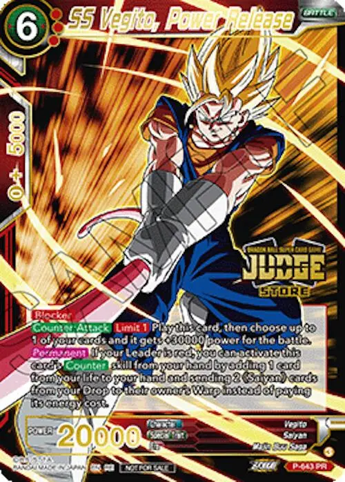 Ss Vegito, Power Release (Judge Pack Vol.18) (Store) (P-643) [Judge Promotion Cards] 1
