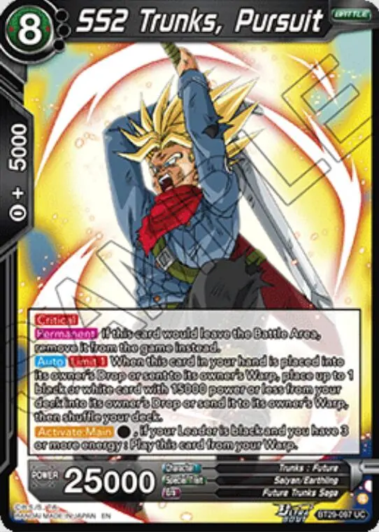 Ss2 Trunks, Pursuit (Bt29-097) [Fearsome Rivals] 1
