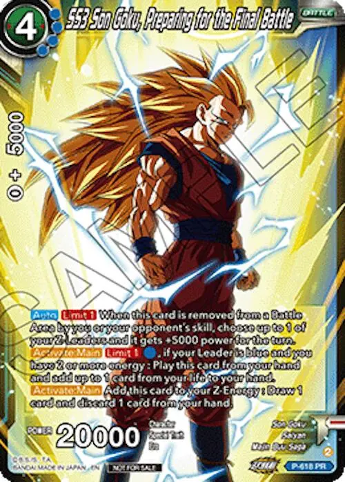 Ss3 Son Goku, Preparing For The Final Battle (Ultra-Bout Series Tournament Pack Vol.1) (P-618) [Tournament Promotion Cards] 1