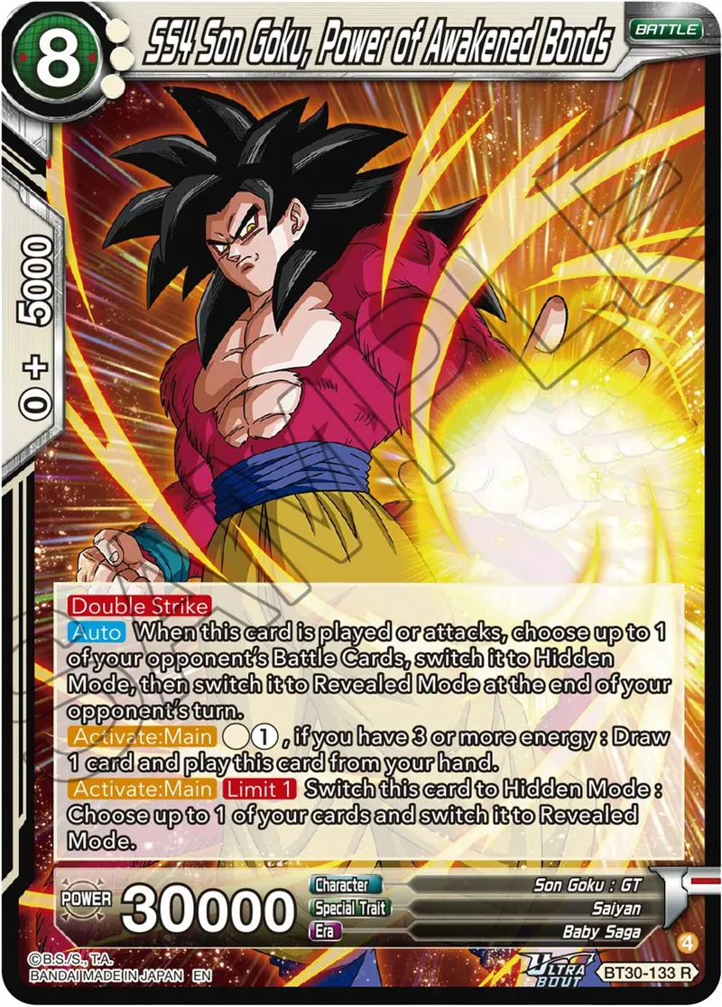 Ss4 Son Goku, Power Of Awakened Bonds (Bt30-133) [Three Glorious Fighters] 1