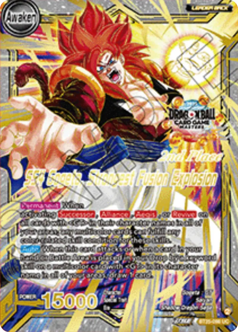 Ss4 Son Goku & Ss4 Vegeta // Ss4 Gogeta, Strongest Fusion Explosion (2Nd Place) (Bt25-098) [Tournament Promotion Cards] 1