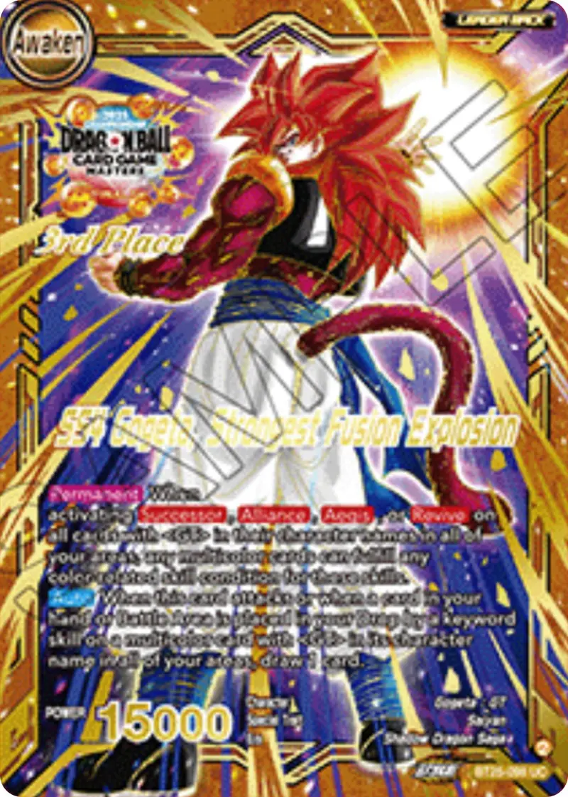 Ss4 Son Goku & Ss4 Vegeta // Ss4 Gogeta, Strongest Fusion Explosion (3Rd Place) (Bt25-098) [Tournament Promotion Cards] 1