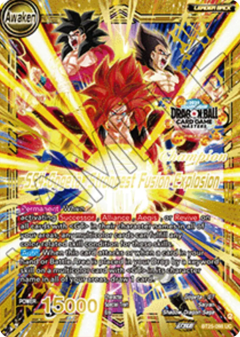 Ss4 Son Goku & Ss4 Vegeta // Ss4 Gogeta, Strongest Fusion Explosion (Champion) (Bt25-098) [Tournament Promotion Cards] 1