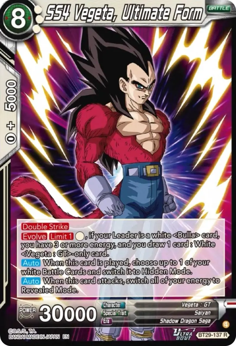Ss4 Vegeta, Ultimate Form (Bt29-137) [Fearsome Rivals] 1