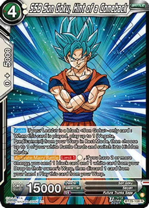 Ssb Son Goku, Hint Of A Comeback (Bt29-108) [Fearsome Rivals] 1