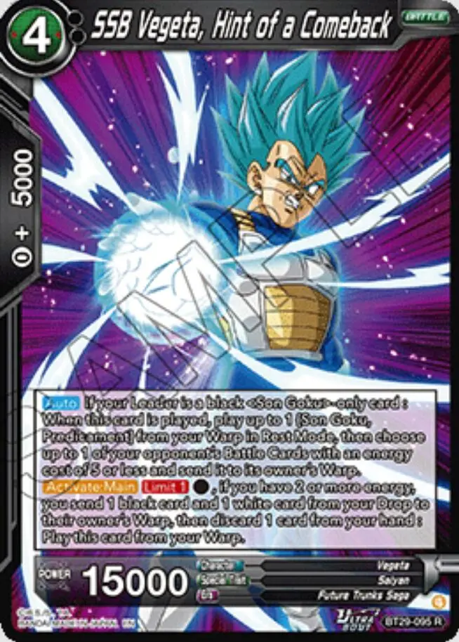 Ssb Vegeta, Hint Of A Comeback (Bt29-095) [Fearsome Rivals] 1