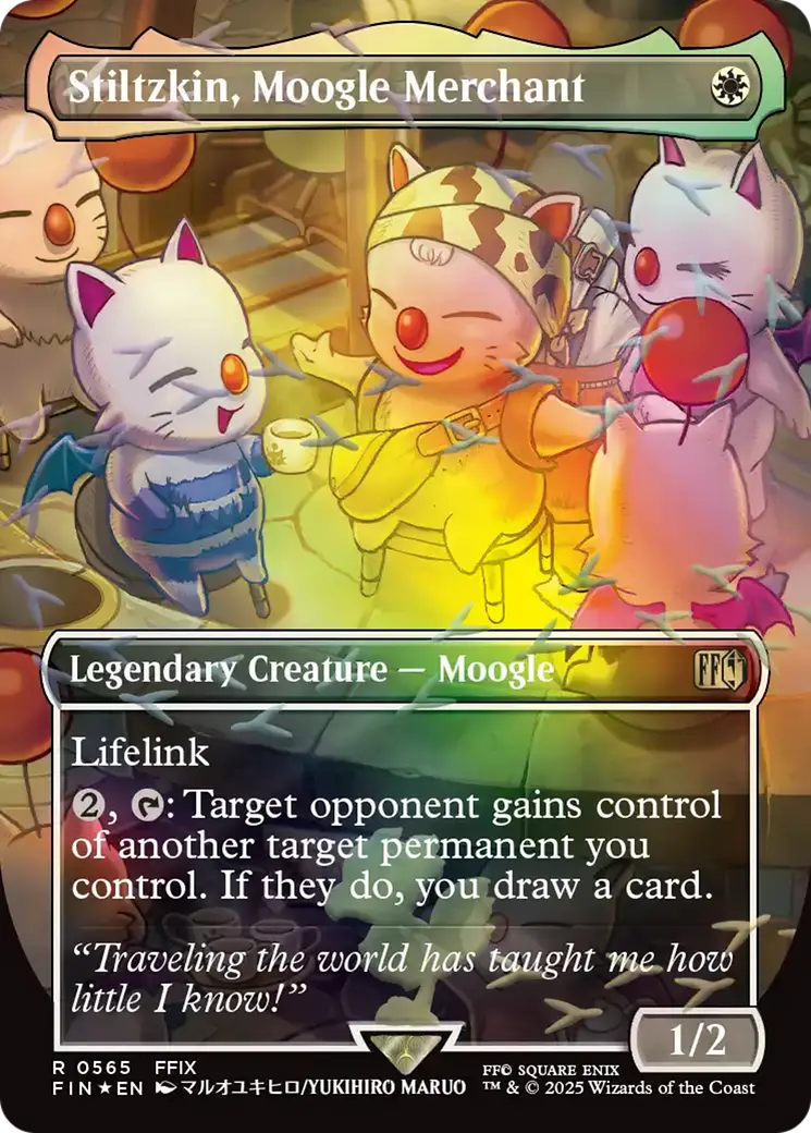 Stiltzkin, Moogle Merchant (Borderless) (Chocobo Track Foil) [Final Fantasy] 1