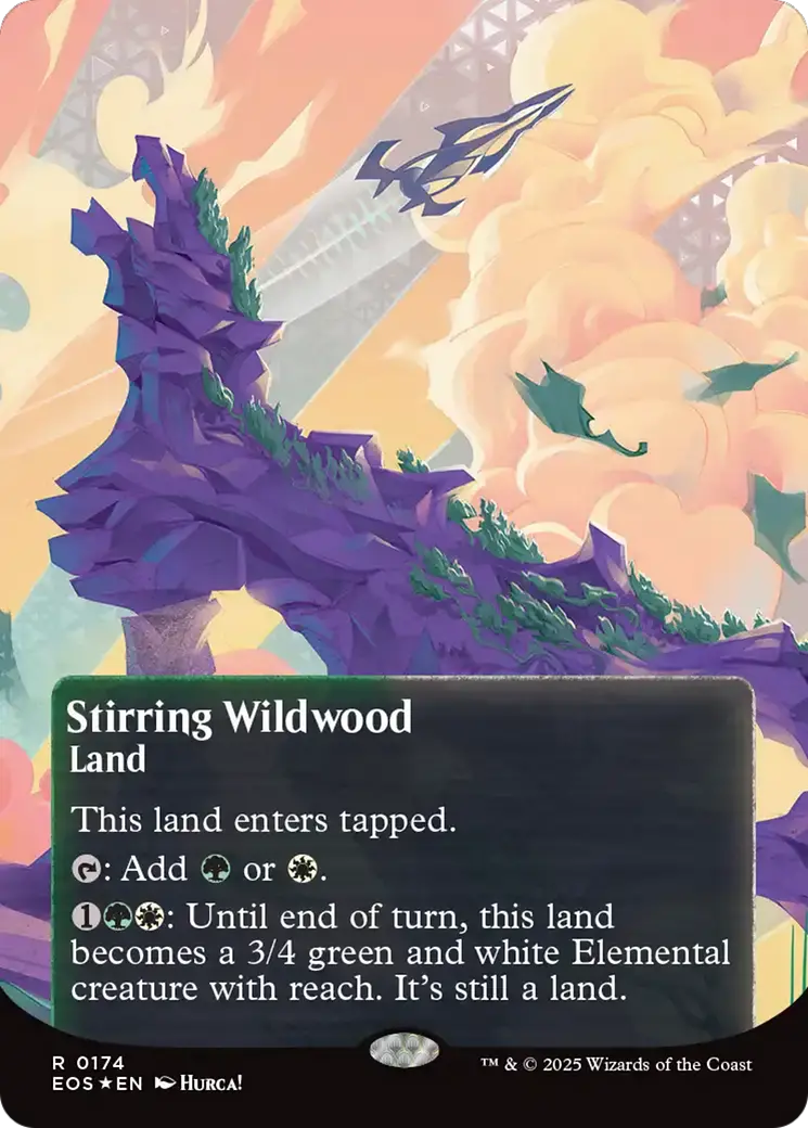 Stirring Wildwood (0174) (Borderless) (Galaxy Foil) [Edge Of Eternities: Stellar Sights] 1