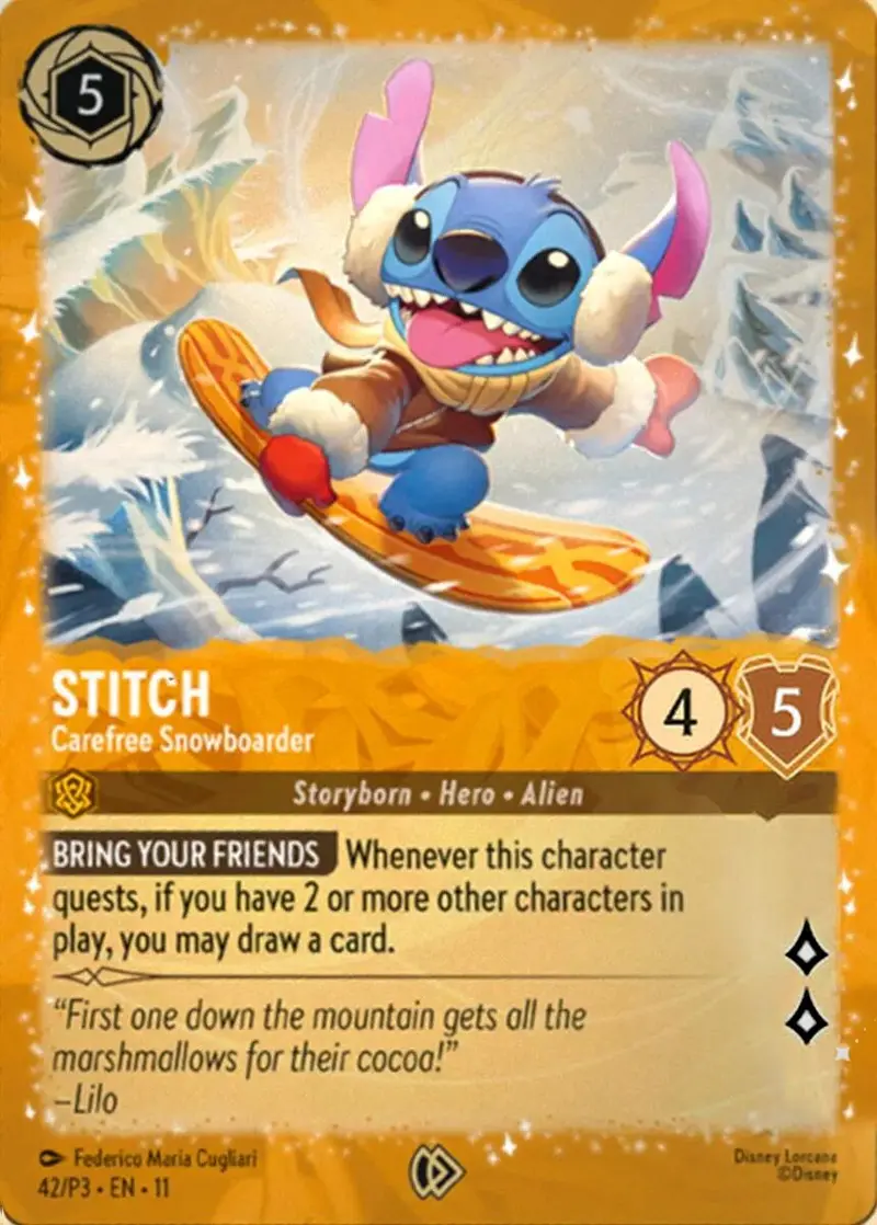 Stitch - Carefree Snowboarder (42) [Promo Cards] 1