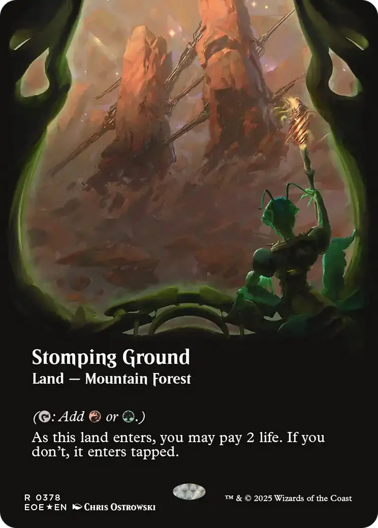 Stomping Ground (Borderless) (Galaxy Foil) [Edge Of Eternities] 1