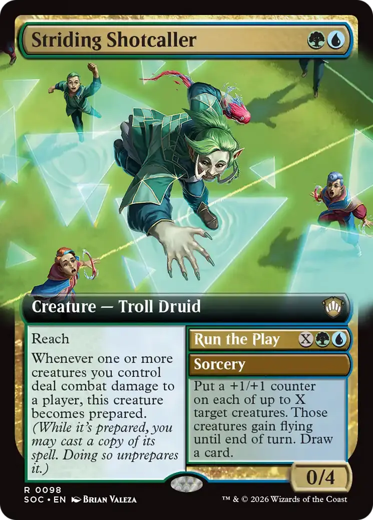 Striding Shotcaller (Extended Art) [Secrets Of Strixhaven Commander] 1