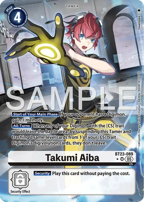 Takumi Aiba [Bt23-089] (Alternate Art) [Hackers' Slumber] 1