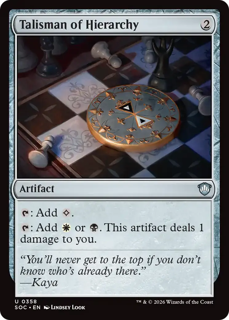 Talisman Of Hierarchy [Secrets Of Strixhaven Commander] 1