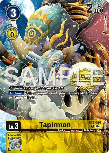 Tapirmon [Ex8-030] (Championship 25-26 Season 2 Tamers Pack) [Chain Of Liberation] 1