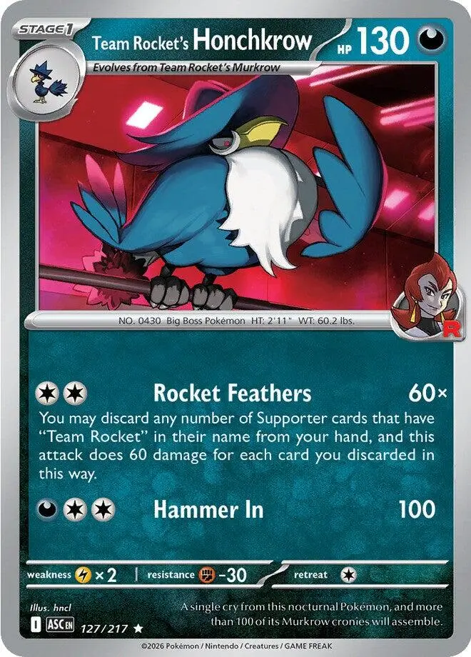 Team Rocket's Honchkrow (127/217) [Mega Evolution: Ascended Heroes] 1