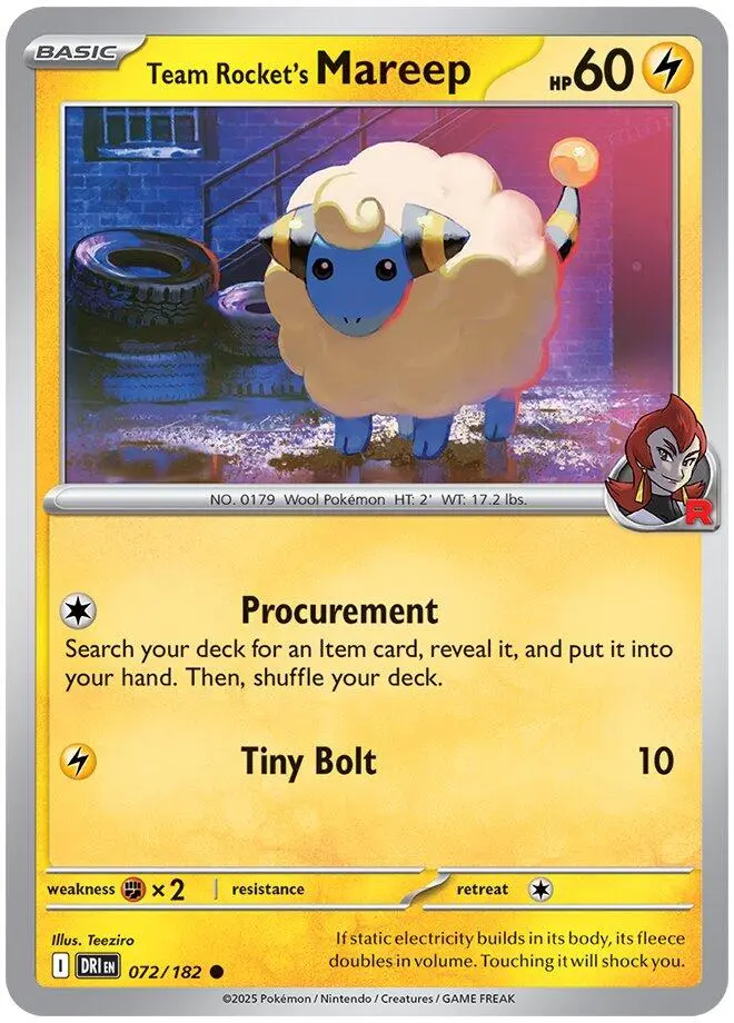 Team Rocket's Mareep (072/182) [Scarlet & Violet: Destined Rivals] 1