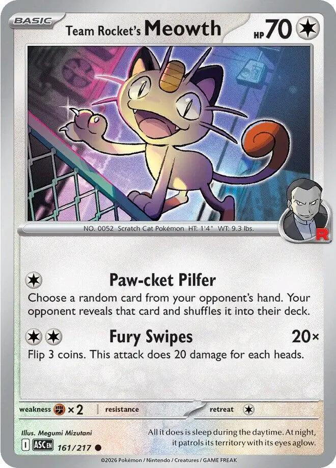 Team Rocket's Meowth (161/217) [Mega Evolution: Ascended Heroes] 1