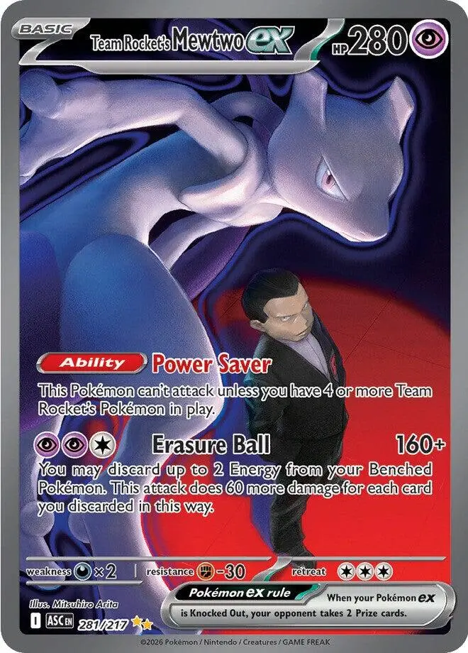 Team Rocket's Mewtwo Ex (281/217) [Mega Evolution: Ascended Heroes] 1
