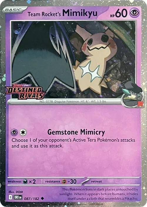 Team Rocket's Mimikyu (087/182) (Destined Rivals Stamp) [Scarlet & Violet: Destined Rivals] 1