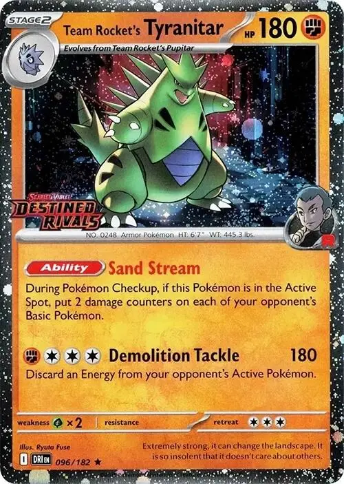 Team Rocket's Tyranitar (096/182) (Destined Rivals Stamp) [Scarlet & Violet: Destined Rivals] 1